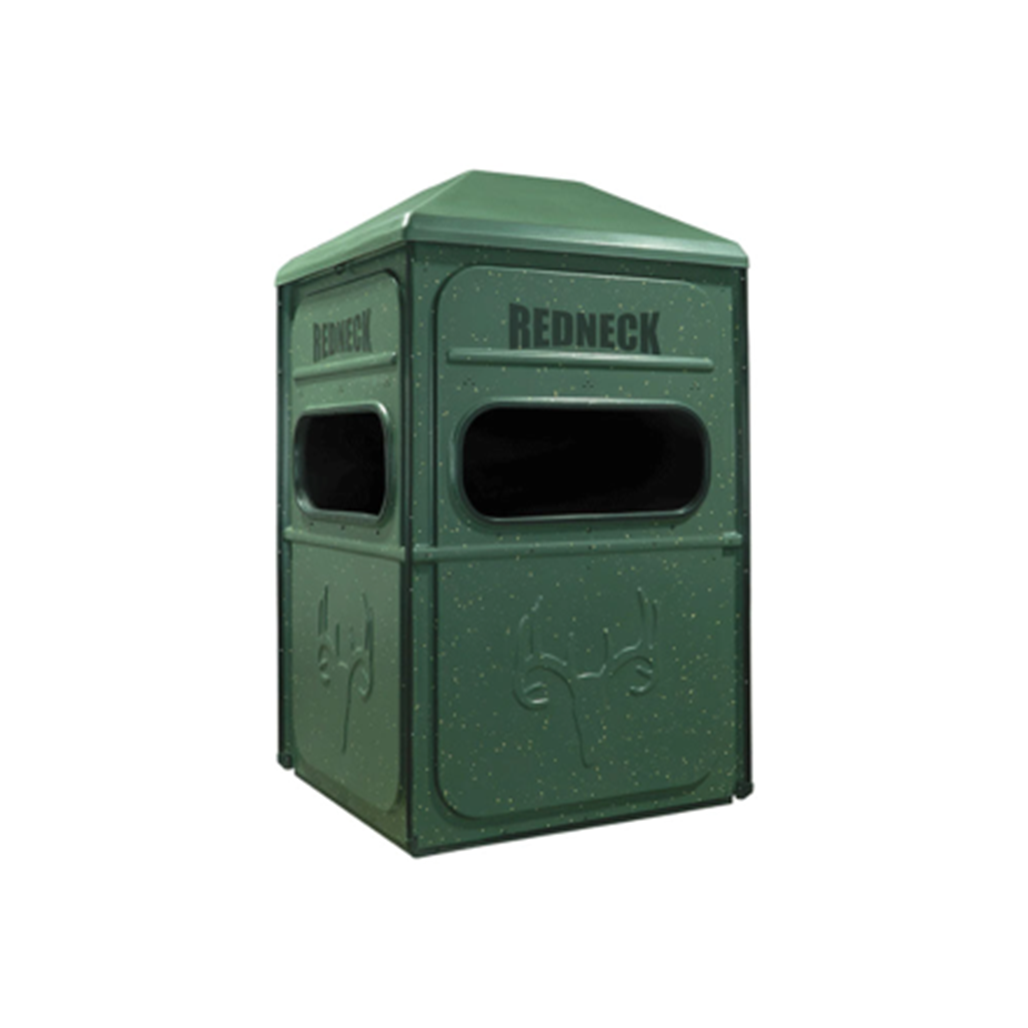 Redneck 4'x4' Solo Hunter blind in green, three-quarter view.